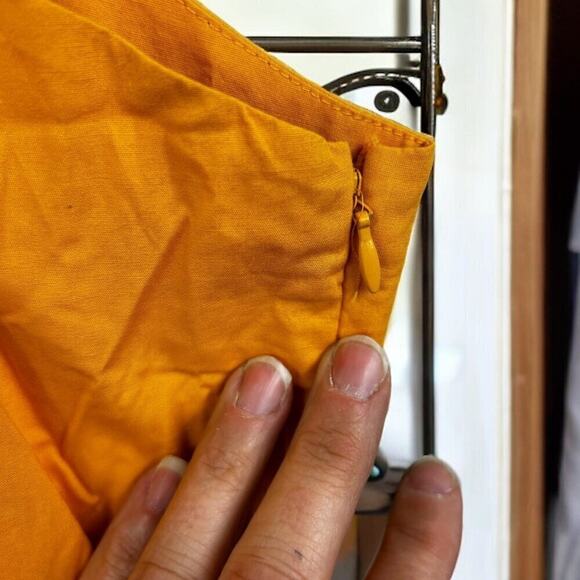 Ashley Stewart Women’s 24 Golden Yellow Cotton V-Neck Sleeveless Midi Dress NEW - Picture 6 of 6